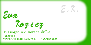 eva kozicz business card